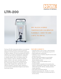Thumbnail of document Data Sheet - LTR-200 Hybrid Temperature Calibrator